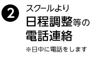 スクールより電話連絡 ・日程調整