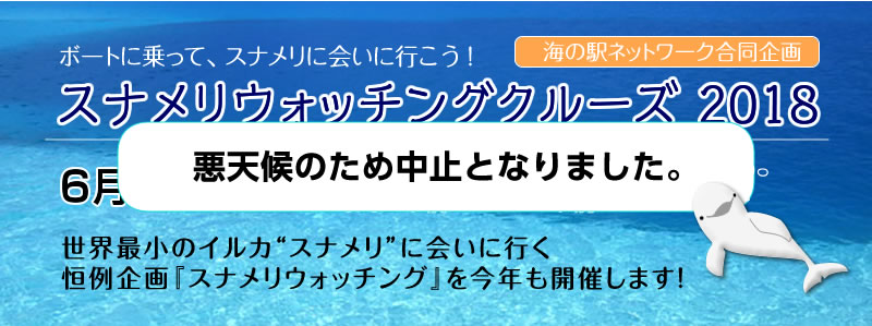 2018年6月10日スナメリウォッチングは中止になりました