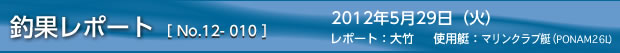 釣果レポート　2012/5/29-2の巻