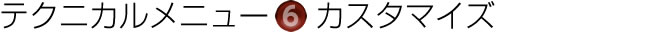 テクニカルメニュー：カスタマイズ