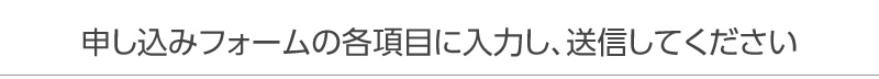 申し込みフォームに入力し送信してください